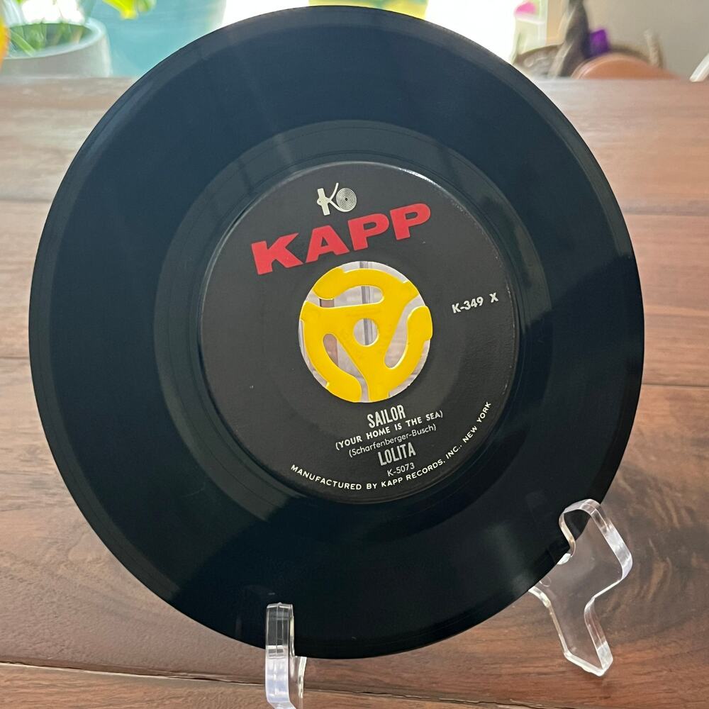 Lolita Sailor (Your Home Is The Sea) / Quando La Luna 7" 45rpm 1960 Kapp K-349